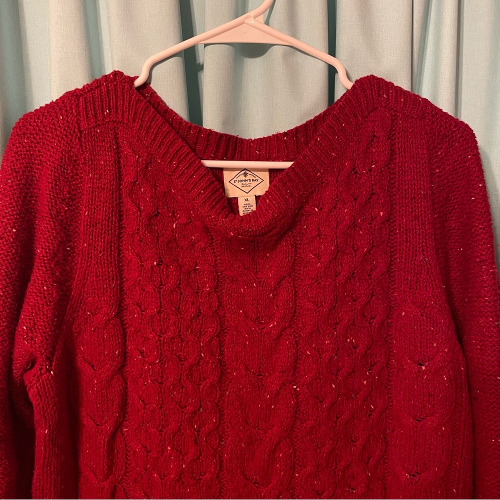 St. Johns Bay Red Womens Sweater - Picture 3 of 5